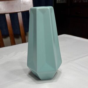 IKEA Livslang hexagon stoneware vase. 8” tall